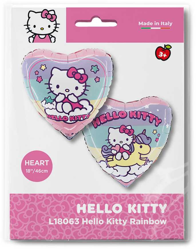 Hello Kitty vaivorykštės folijos balionas 46 cm