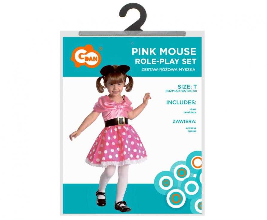 GoDan Rožinė Mouse Kostiumas - universalus