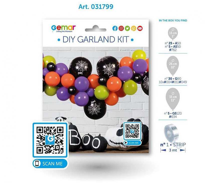 GoDan DIY Helovino balionų girlianda trad.031799 31799