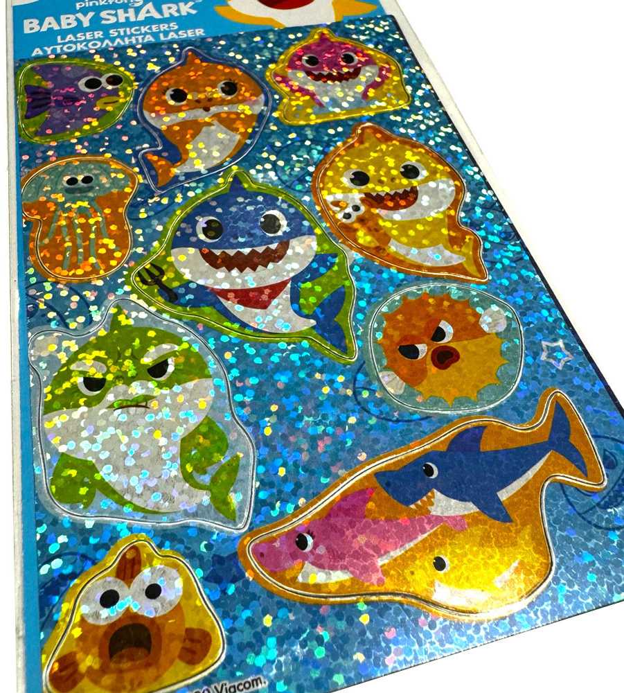 Holografinis lipdukų rinkinys „Baby Shark Aquatic“