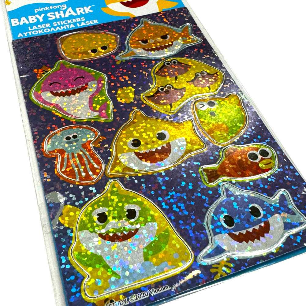 Holografinis lipdukų rinkinys „Baby Shark Aquatic“