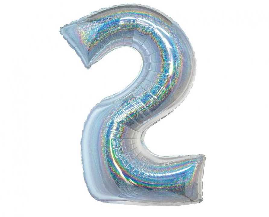 GoDan Balon foliowy B_C Cyfra2 hologr sreb CH-BHS2 44734