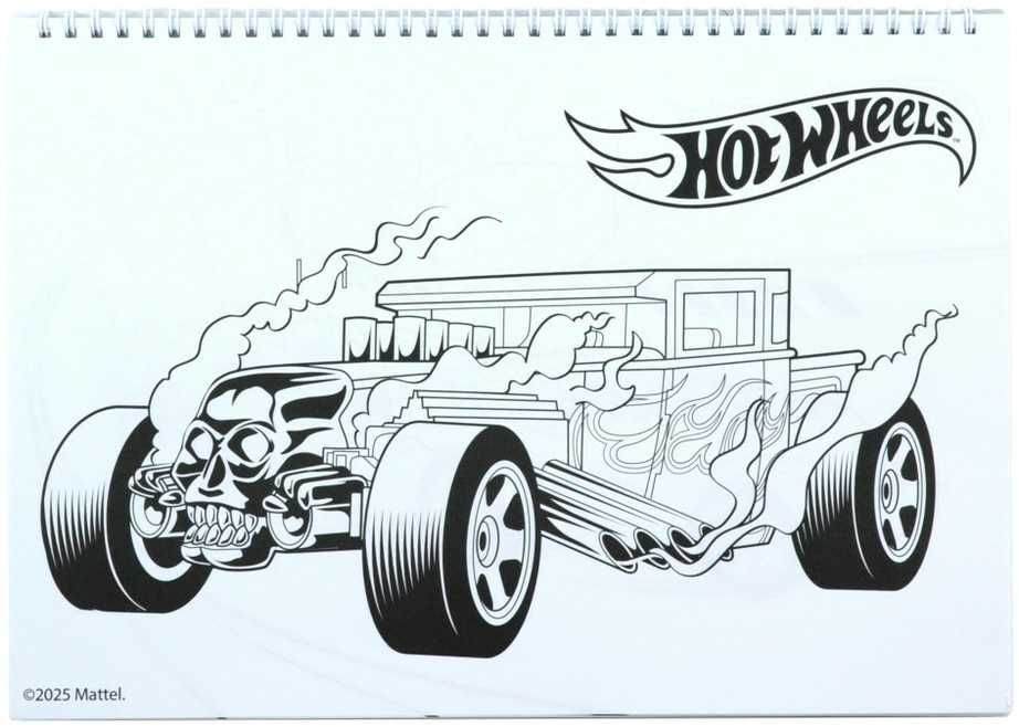 „Hot Wheels Challenge“ A/4 spiralinė eskizų knygelė su 40 lapų ir lipdukais
