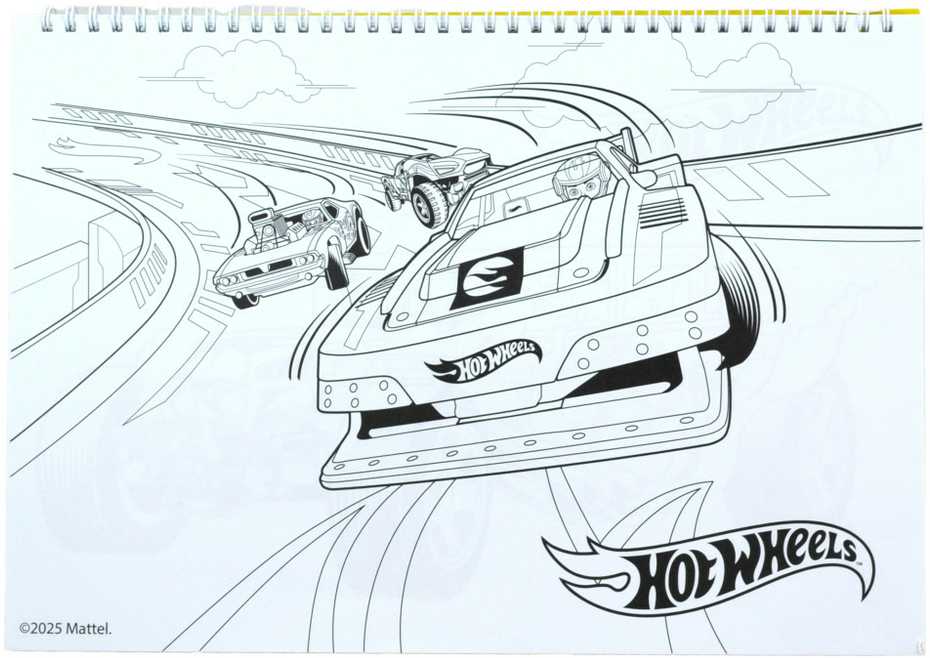 „Hot Wheels Challenge“ A/4 spiralinė eskizų knygelė su 40 lapų ir lipdukais