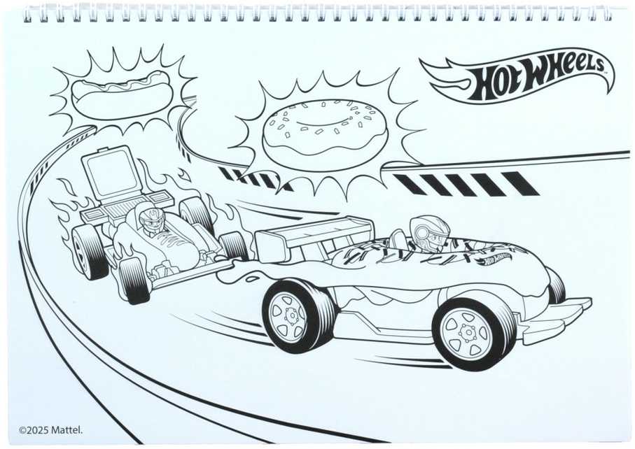 „Hot Wheels Challenge“ A/4 spiralinė eskizų knygelė su 40 lapų ir lipdukais