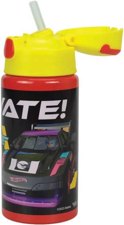 „Hot Wheels Race“ aliuminio butelis su kabliuku, 500 ml