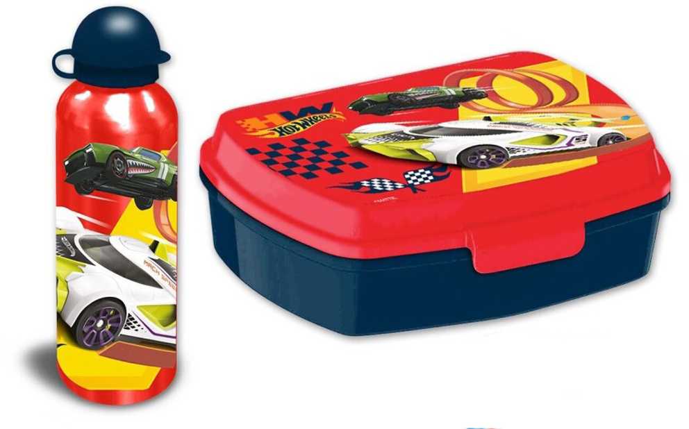 Kids Licensing „Hot Wheels Rinkinys“ priešpiečių dėžutė + butelis 500 ml HW00001