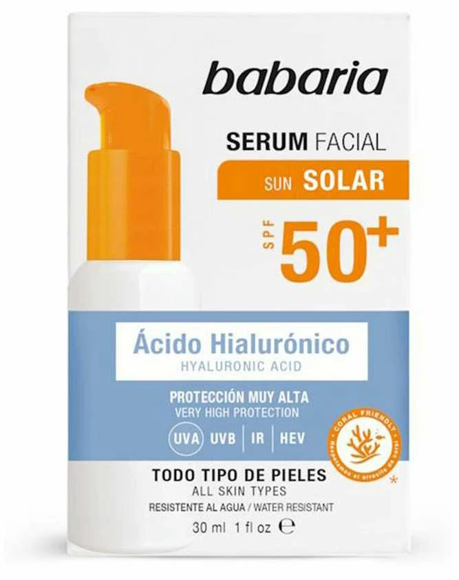 Babaria Solar Acido Hialurónico Serum Facial Spf50, 30 ml