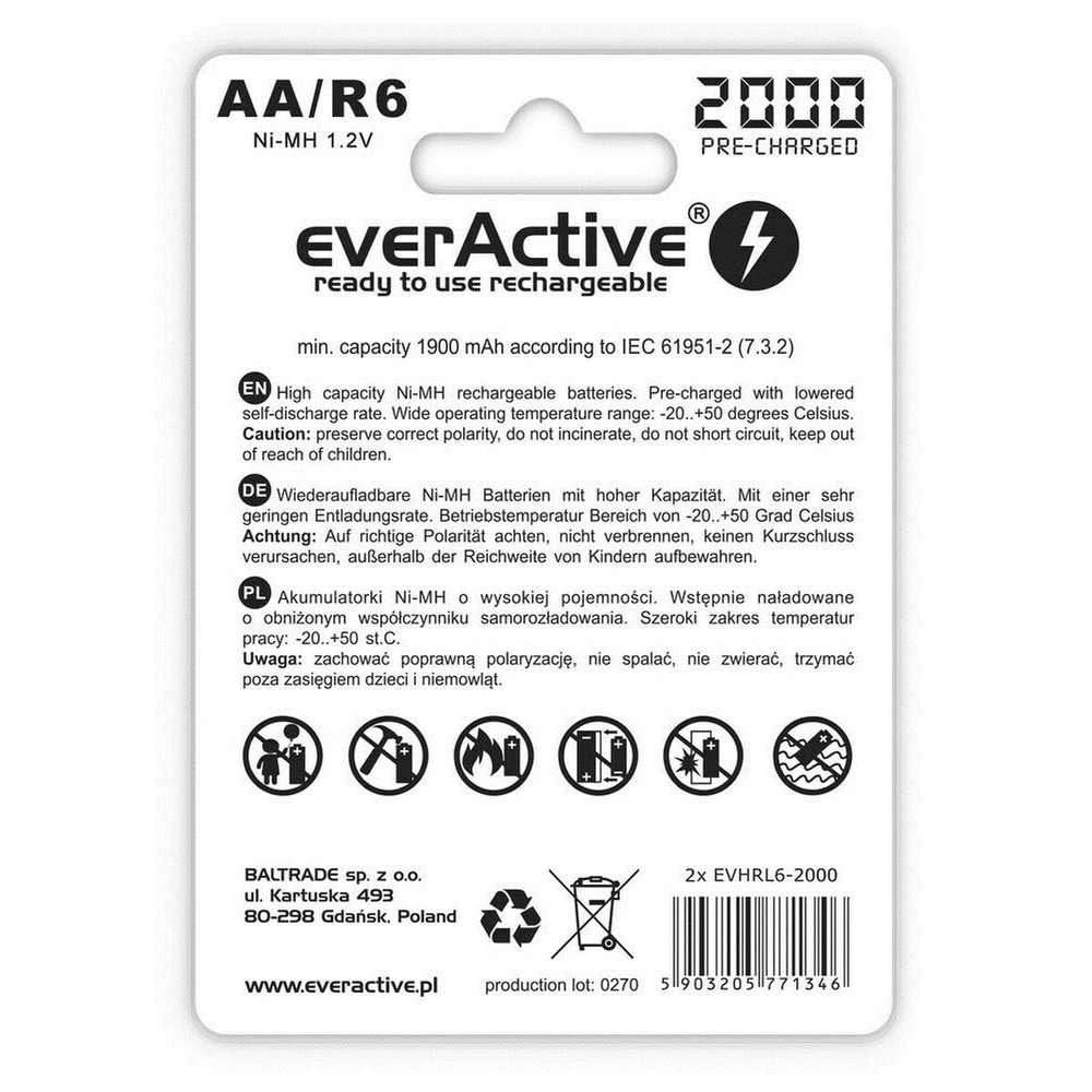 Kraunamos baterijos everActive EVHRL6-2000