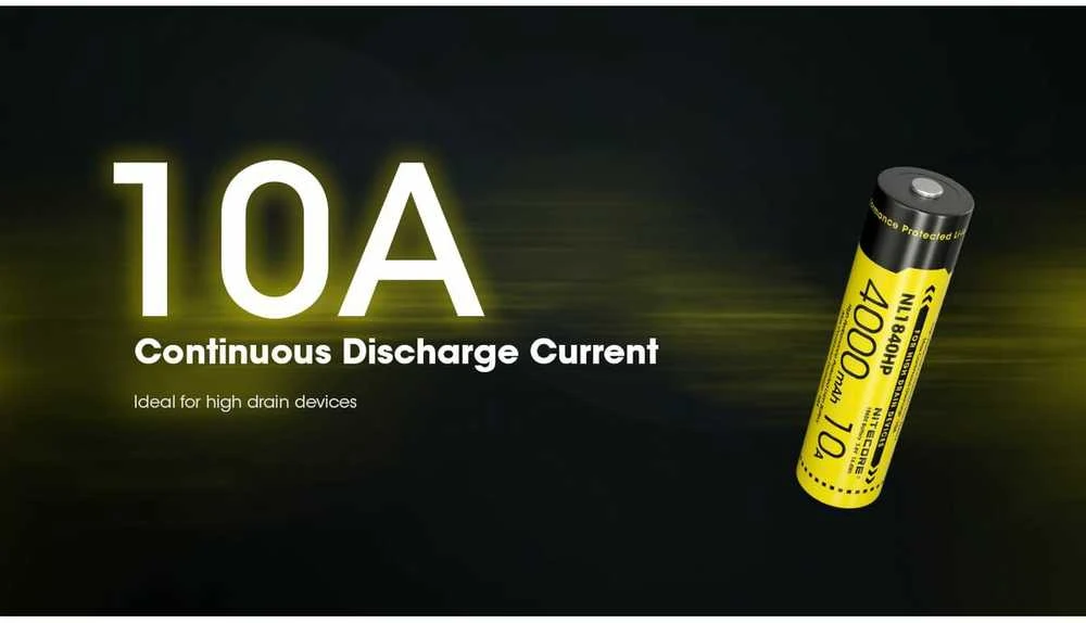 Nitecore 18650 akumuliatorius su 10A indikacija