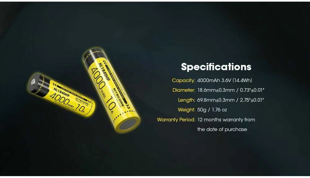 Nitecore Akumuliatorius 18650 4000mAh 10A IPX6