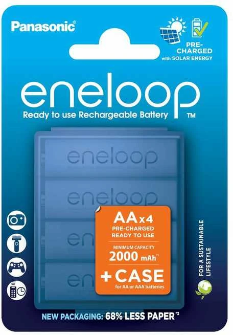 Įkraunamos baterijos Panasonic Eneloop BK-3MCDEC4BE, 2000 mAh 4xAA BOOM
