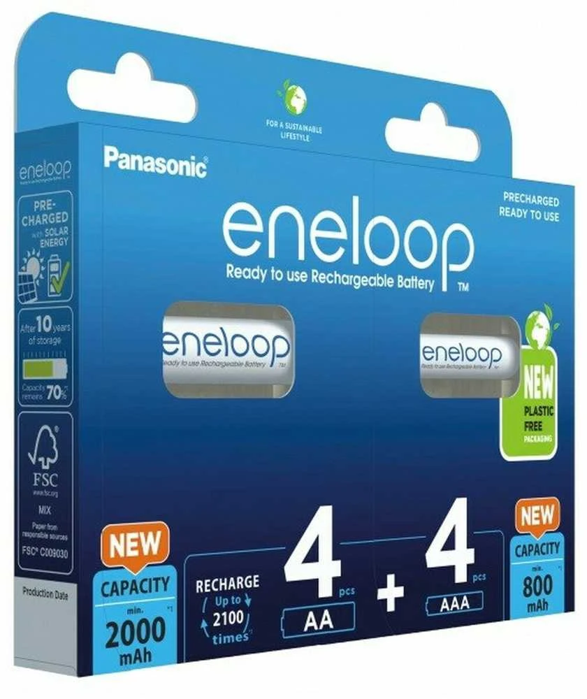 Panasonic Eneloop Combipack 1x4 Mignon AA + 1x4 Micro AAA
