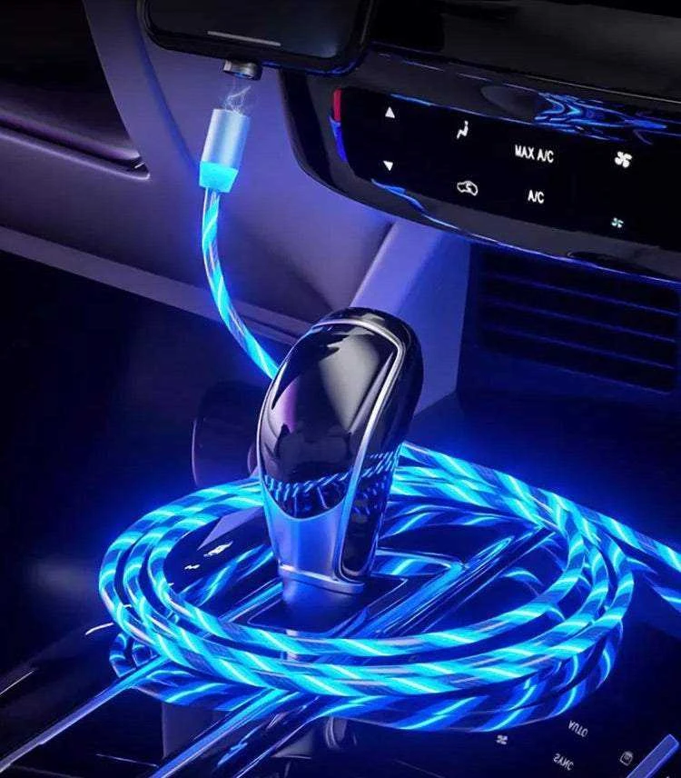 Aptel Maitinimo laidas Magnetinis LED kabelis - laidas 3in1, raudonas