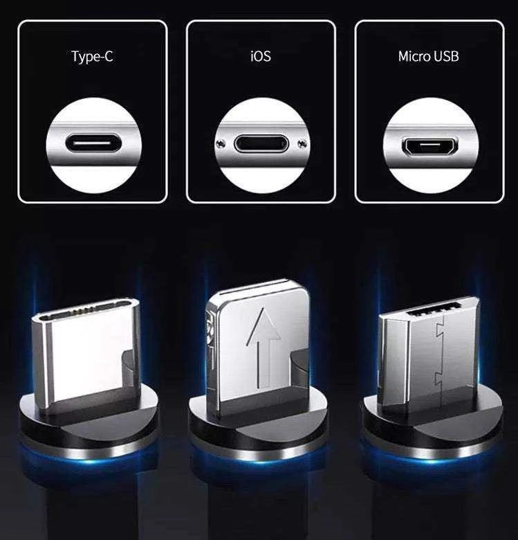Aptel Maitinimo laidas Magnetinis LED kabelis - laidas 3in1, raudonas