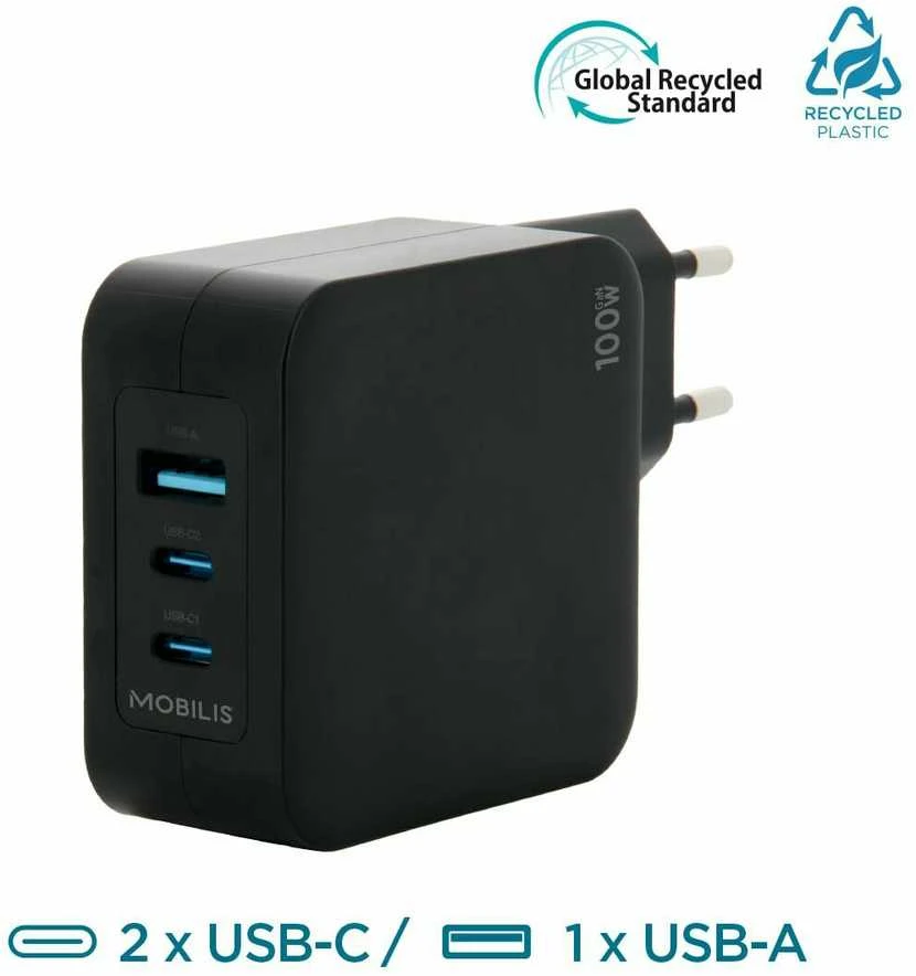 Įkroviklis Mobilis kroviklis ścienna GaN 1 2 100W (001365)