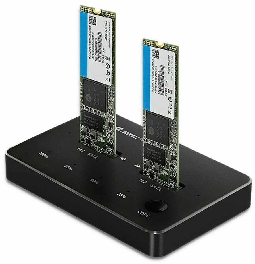 QOLTEC 50310 Drive Docking Station 2x SSD M.2 SATA / NGFF / USB Type C