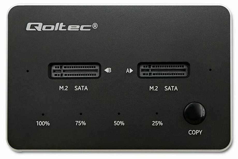 QOLTEC 50310 Drive Docking Station 2x SSD M.2 SATA / NGFF / USB Type C