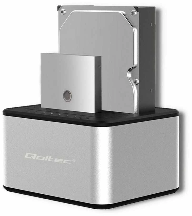 QOLTEC 50316 2x HDD / SSD prijungimo stotelė 2,5 / 3,5 colio SATA USB 3.0 klonavimas