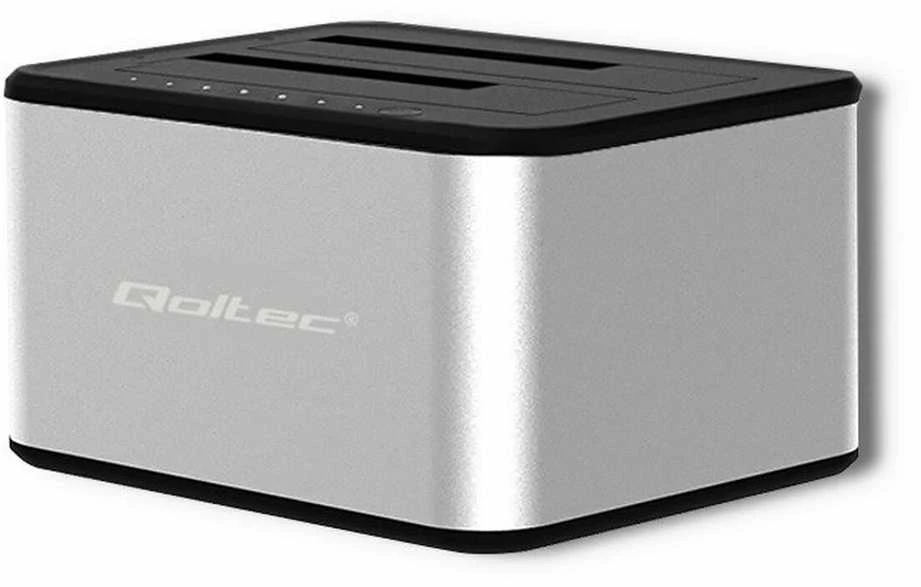 QOLTEC 50316 2x HDD / SSD prijungimo stotelė 2,5 / 3,5 colio SATA USB 3.0 klonavimas