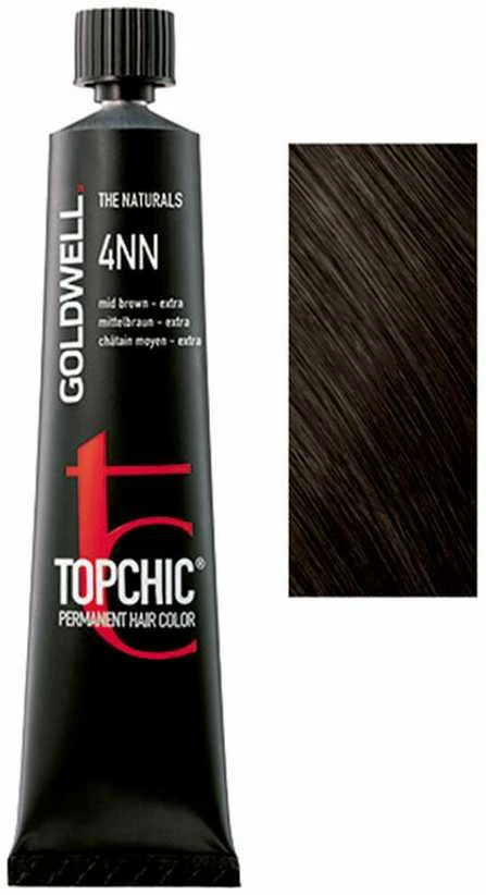„Goldwell TopChic“ ilgalaikiai plaukų dažai 4NN vidutinio rudumo, ypač rudi, 60 ml