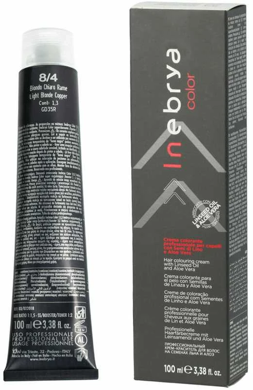 Inebrya Color hair dye 100ml - 8/4 | Light Skirtas šviesiems plaukams Copper