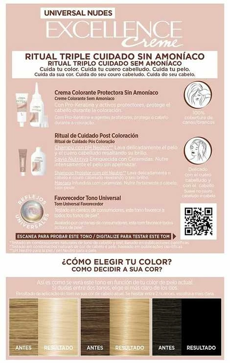 L'Oreal EXCELLENCE NUDES dye #10u-lightest blonde 5 u
