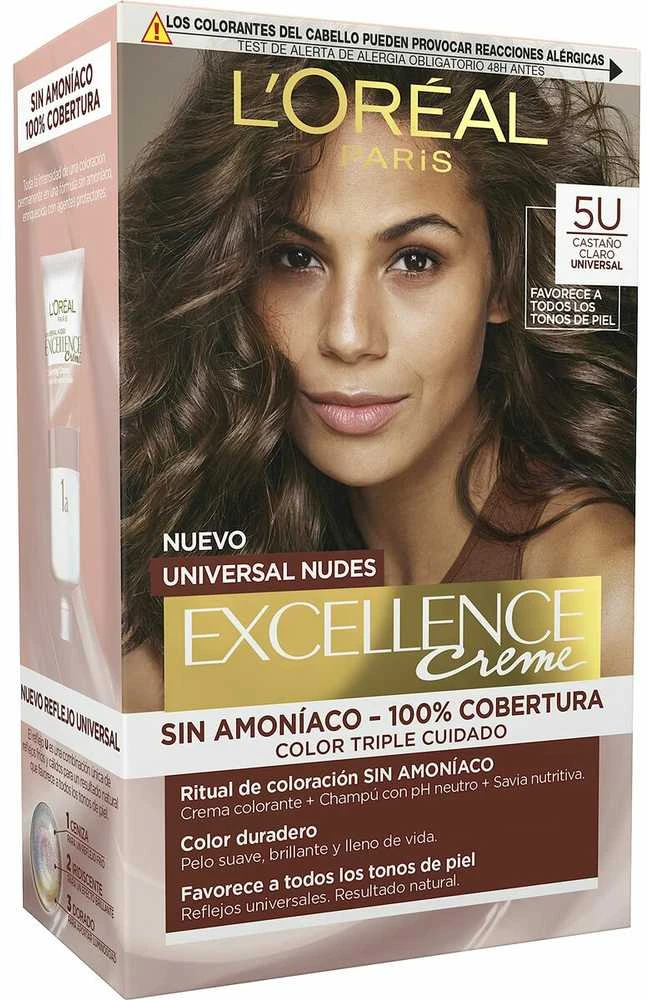 L'Oreal Excellence Nudes 5U šviesiai rudų plaukų dažų pakuotė