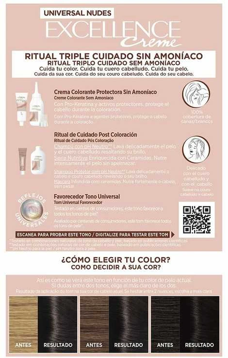 L'Oreal EXCELLENCE NUDES dye #1-juodas 5 u
