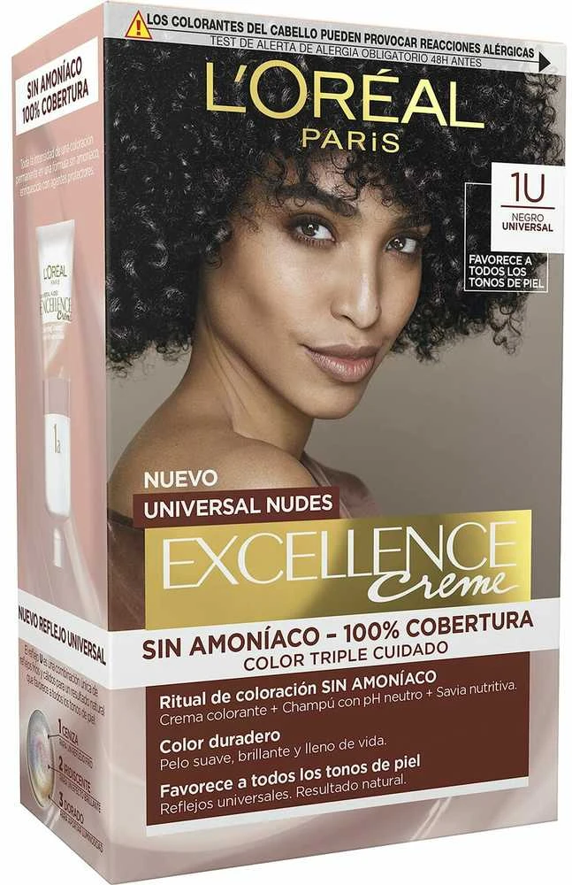 L'Oreal Excellence Nudes 1U juodi plaukų dažai