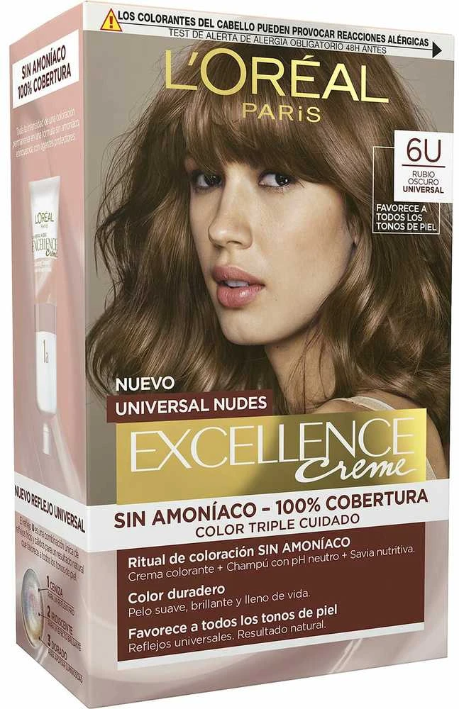 L'Oreal Excellence Nudes 6U plaukų dažų pakuotė