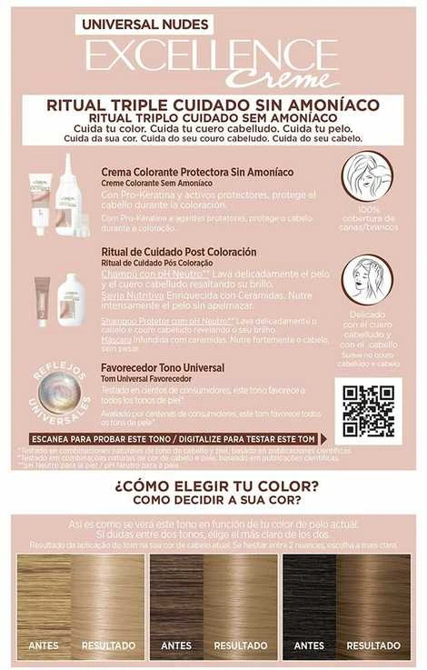 L'Oréal París „Excellence Nudes“ dažai #8u-šviesiai blondinė