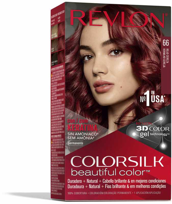 Spalvotas polietilenas Revlon Colorsilk 66 Cherry Raudona Be amoniako