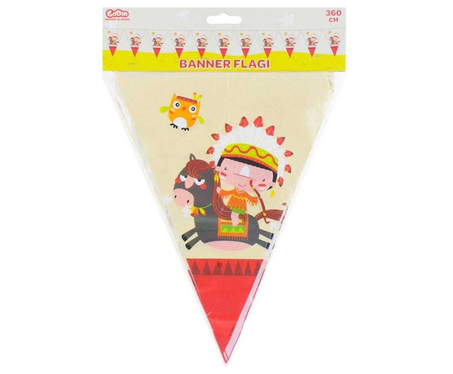 Indėnų šventė, vėliavėlių girlianda 360 cm