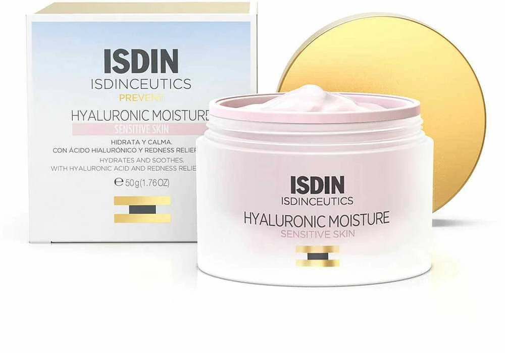 Isdin Isdinceutics Hyaluronic Moisture Sensitive Skin drėkinantis veido kremas su hialiuronu jautriai odai 50g