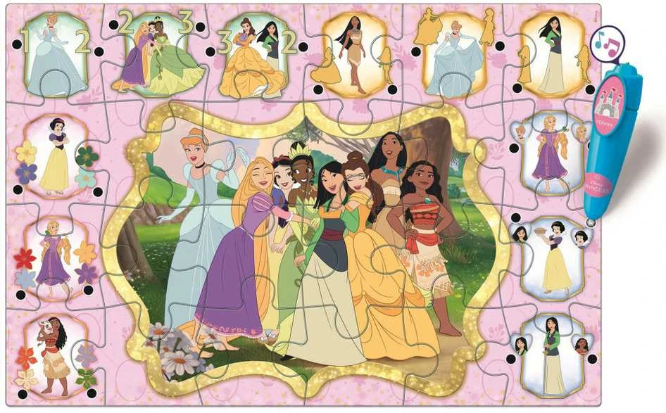 Dėlionė Clementoni Žaislai CLE DISNEY interakt.puzzle dywan Princesės 16685