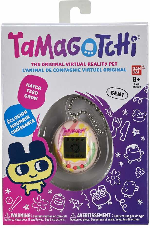 Bandai - Tamagotchi - Original Tamagotchi - Art Style - Virtual Electronic Pet with Screen, 3 Mygtukai and Games - 42883