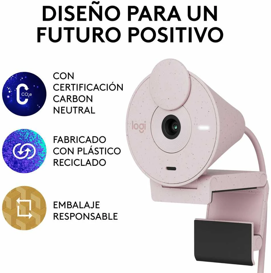 Internetinė kamera Logitech Brio 300, rožinė