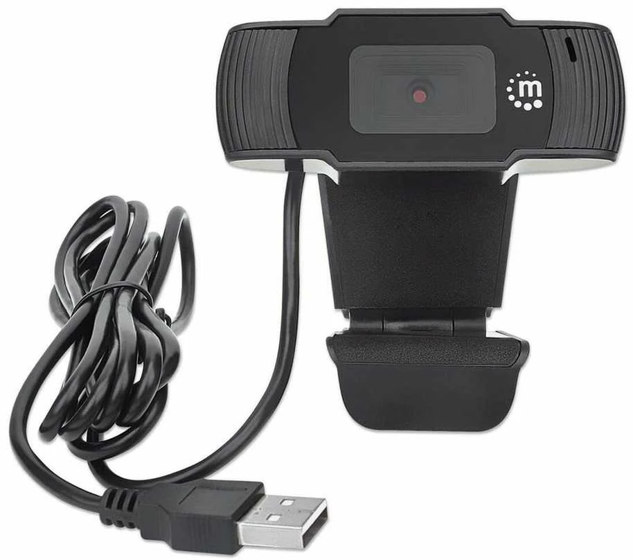 Intracom MANHATTAN 1080p USB internetinė kamera Dviejų megapikselių 1080p Full HD USB-A kištukas Integruotas mikrofonas Reguliuojamas spaustuko pagrindas 30 kadrų per sekundę Juodas