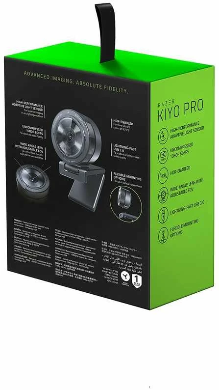 Internetinė kamera Razer Kiyo - Streaming Camera with Ring Lighting (USB Webcam, HD Video 720p, 60 FPS, Compatible with Open Broadcaster Software, Xsplit, Autofocus, Camera Clip, Tripod Connection) Juodas