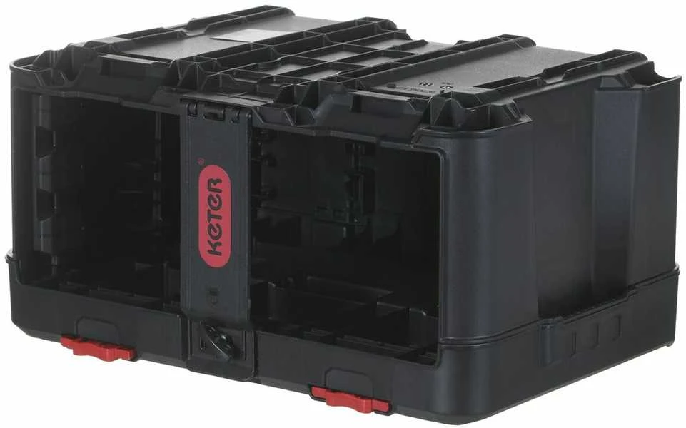 Įrankių dėžė - KETER Stack'N'Roll su 3 organizatoriais Juoda