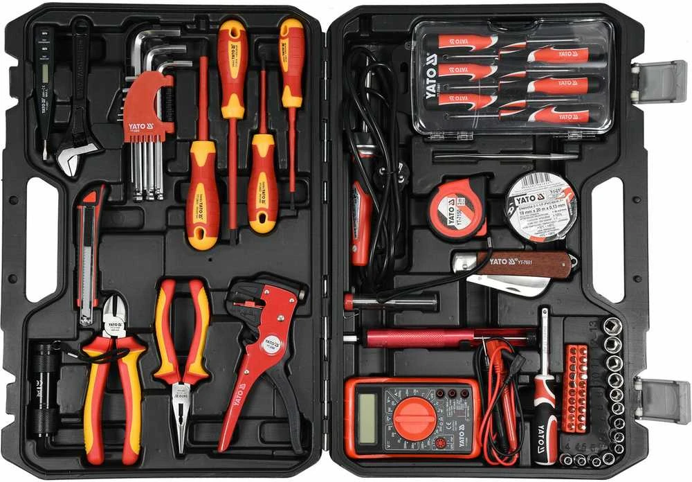 Yato įrankių rinkinys elektrikui YT-39009 68 vnt