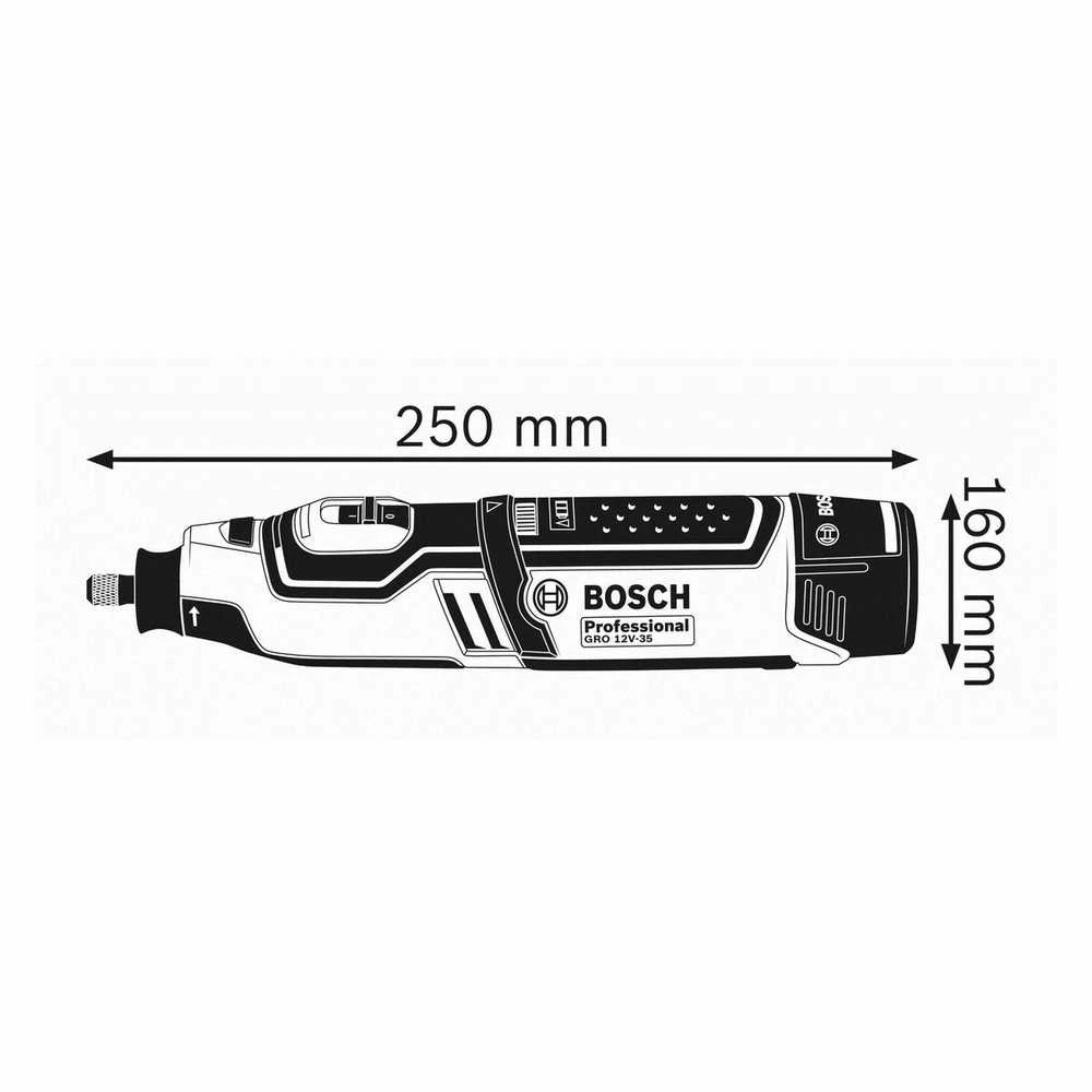 Bosch Akumuliatorinis rotacinis įrankis GRO 12V-35, be akumuliatoriaus ir kroviklio