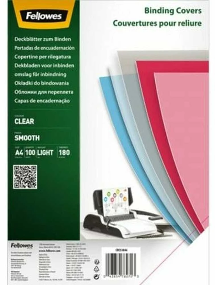 Fellowes Smooth A4/180µm Skaidrus įrišimo viršeliai (100 vnt.)