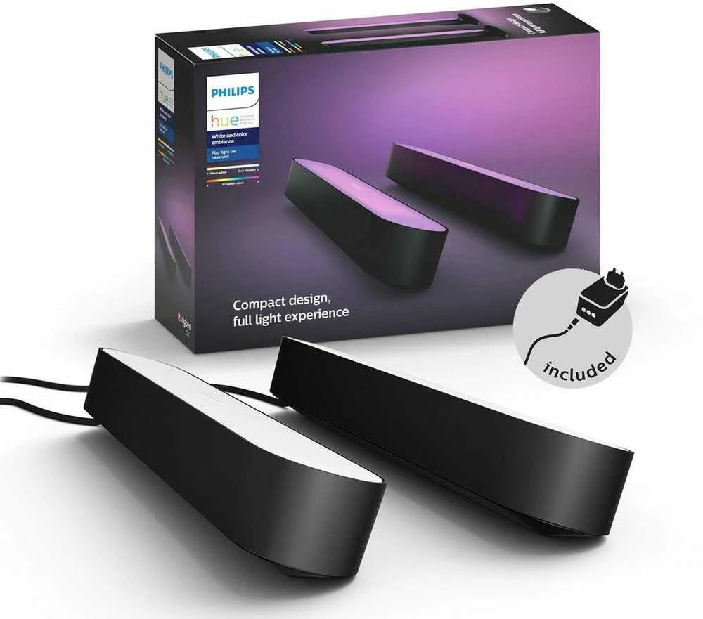 Philips Hue Dviejų šviestuvų juostų Play komplektas (Balta ir spalvota)