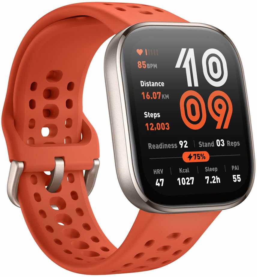 Išmanusis laikrodis Amazfit Bip 6, Kreminės spalvos su rusvu dirželiu