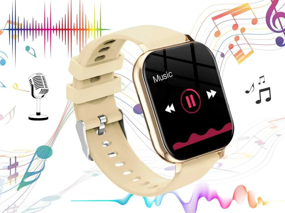 Išmanusis laikrodis moterims, vyrams, guminis dirželis, sportui, „Bluetooth“ skambučiams
