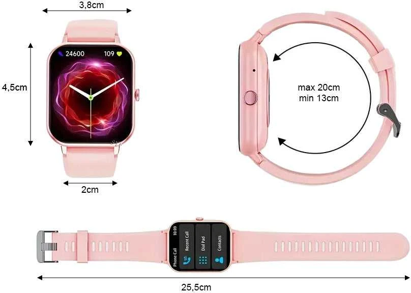 Išmanusis laikrodis moterims, vyrams, guminis dirželis, sportui, „Bluetooth“ skambučiams