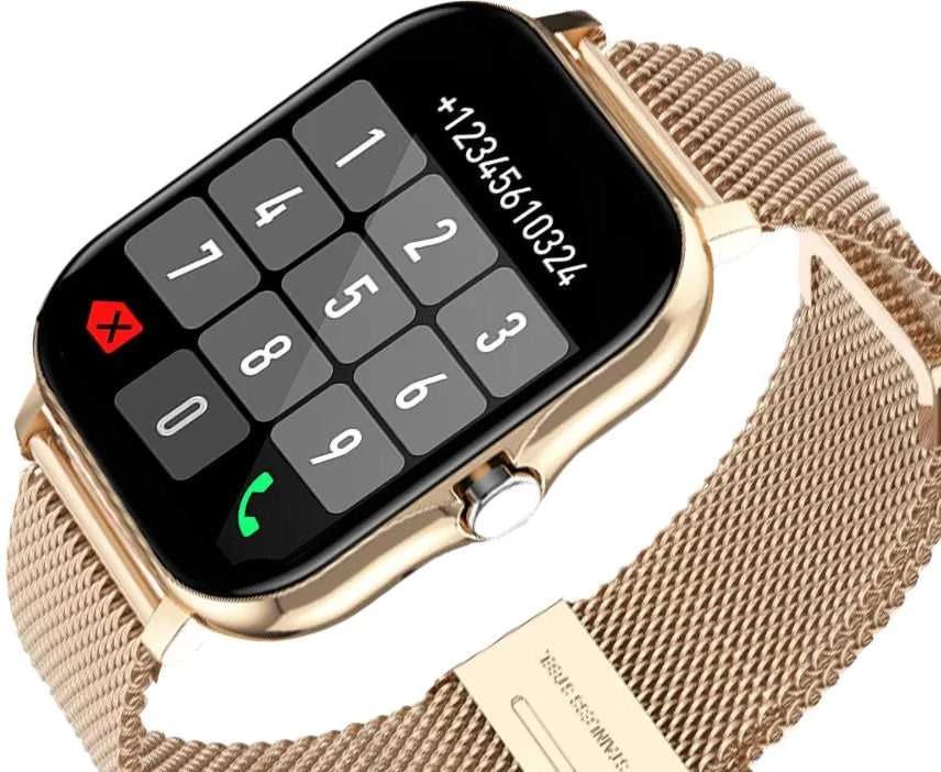 Išmanusis laikrodis moterims, vyrams, guminis dirželis, sportui, „Bluetooth“ skambučiams