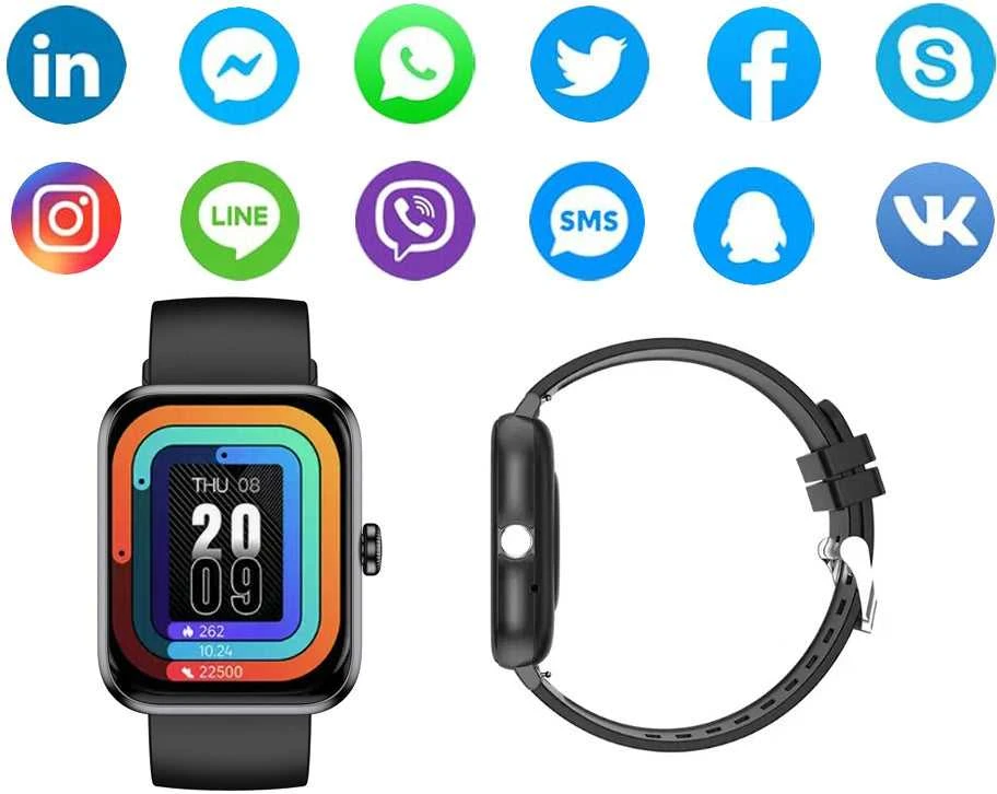 Išmanusis laikrodis moterims, vyrams, guminis dirželis, sportui, „Bluetooth“ skambučiams